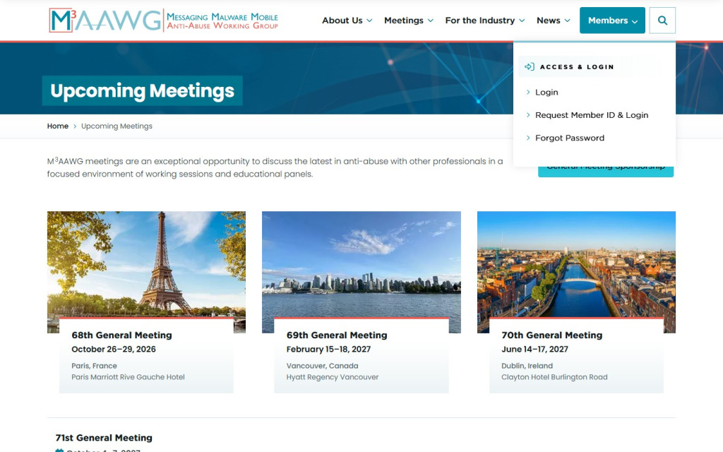 Upcoming Meetings